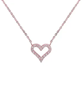 Vuch Romantický ocelový náhrdelník s krystaly Rose Gold Stipe