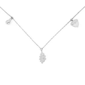 Vuch Moderní ocelový náhrdelník s přívěsky Silver Big Oak