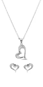 Vuch Romantický set stříbrných šperků Lovely Pollene (náušnice, řetízek, přívěsek)