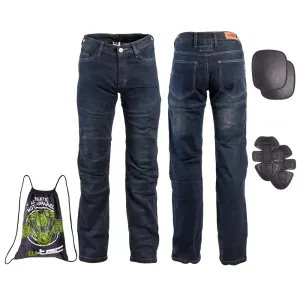 Pánské moto jeansy W-TEC Pawted s nepromokavou membránou  tmavě modrá  XL