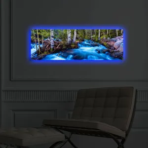 Wallity Obraz s LED osvětlením KRAJINA S POTOKEM 38 30 x 90 cm