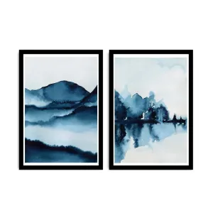 Wallity Sada nástěnných obrazů Fars 36x51 cm 2 ks modrá