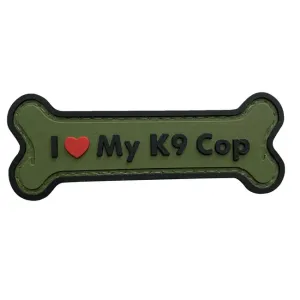 WARAGOD I love my K9 Cop PVC nášivka, zelená