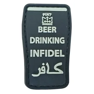 WARAGOD Nášivka 3D Beer Drinking Infidel  černá 3x5cm #1714888