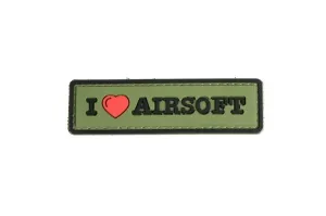 WARAGOD Tactical nášivka I Love Airsoft, olive, 8 x 2,5cm #1715090