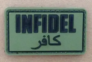 WARAGOD Tactical nášivka Infidel, olive, 5 x 3cm #4244451