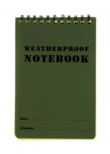 WARAGOD vodeodolný zápisník, zelený, 12 x 7,8 cm