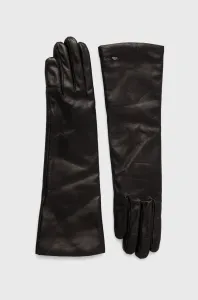 Kožené rukavice Weekend Max Mara dámské, černá barva