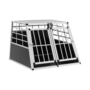 Přepravní box pro psa hliník sešikmený tvar 85 x 95 x 69 cm - Potřeby pro domácí mazlíčky Wiesenfield