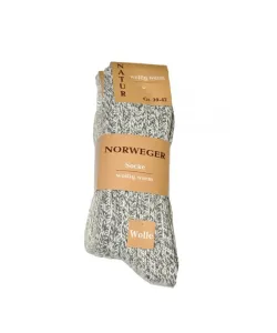 WiK Norweger Wolle art. 21100 A'2 Pánské ponožky, 39-42, Šedá Melanž #2316102
