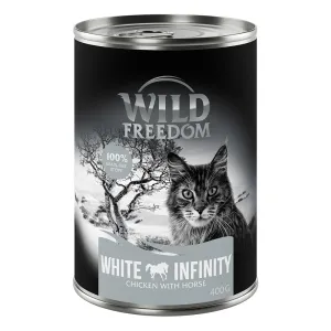 Wild Freedom 12 x 400 g + granule 400 g za skvělou cenu - White Infinity - kuřecí a koňské + Adult 