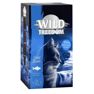 Výhodné balení Wild Freedom Adult vaničky 24 x 85 g - cold river - losos a kuřecí