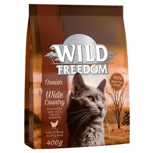 Wild Freedom granule pro kočky, 3 x 400 g - 2 + 1 zdarma - Senior „Wide Country“ –⁠ s drůbežím masem