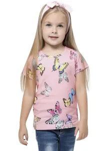 Dívčí tričko - Winkiki WKG 91361, růžová / motýlci Barva: Růžová, Velikost: 104