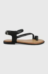 Kožené sandály Wojas dámské, černá barva #1992274