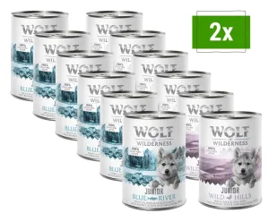 Výhodné balení: Little Wolf of Wilderness Junior 12 x 400 g - míchané balení