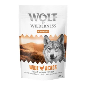Výhodné balení Wolf of Wilderness Snack - Wild Bites 3 x 180 g - Wide Acres - kuřecí