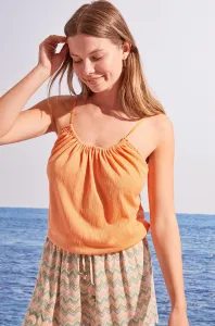 Pyžamový top women'secret Capri béžová barva #4862208