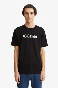 Bavlněné tričko Wood Wood Ace x Garfield černá barva, s potiskem, 30045707.2222-BLACK