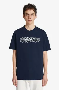 Bavlněné tričko Wood Wood Bobby Shatter Logo T-shirt tmavomodrá barva, s potiskem, 12225707.2489-NAVY