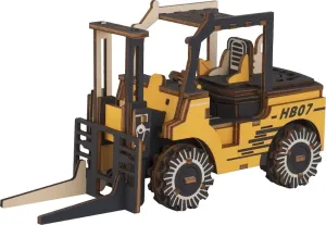 Woodcraft construction kit Dřevěné 3D puzzle Vysokozdvižný vozík
