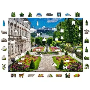 Woden City Dřevěné puzzle Palác Mirabell a Salzburský hrad 2v1, 1010 dílků eko