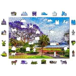 Woden City Dřevěné puzzle Jaro v Sydney 2v1, 505 dílků eko
