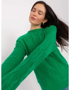 Dámský svetr volného střihu kostkovaný YACHE zelený