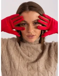 Dámské rukavice s jednoduchým vzorem TOUCH červené