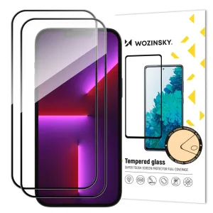 2 ks tvrzeného skla s rámečkem na celý displej Pouzdro Friendly Wozinsky Full Glue iPhone 15 Pro - černé