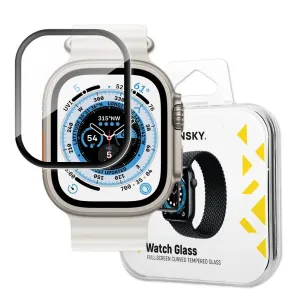 Wozinsky Full Glue Tvrzené sklo pro Apple Watch Ultra 49mm 9H Celoplošné tvrzené sklo s černým rámečkem