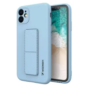 Wozinsky Kickstand Case silikonové pouzdro se stojánkem iPhone 12 světle modré
