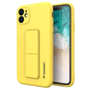 Wozinsky Kickstand Case silikonové pouzdro se stojánkem Samsung Galaxy A32 5G žluté