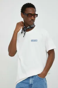 Bavlněné tričko Wrangler bílá barva, s aplikací