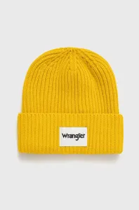 Čepice Wrangler žlutá barva, z husté pleteniny
