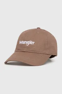 Bavlněná baseballová čepice Wrangler hnědá barva, s potiskem