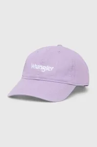 Bavlněná baseballová čepice Wrangler fialová barva, s potiskem