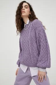Bavlněný svetr Wrangler dámský, fialová barva,
