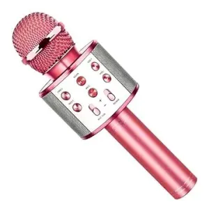 Karaoke bluetooth mikrofon s kulatým reproduktorem, růžová zlatá