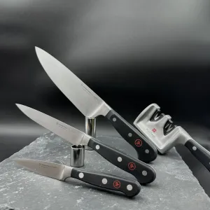 Sada nožů 3 ks Wüsthof CLASSIC 9608 + brouska 4348 ZDARMA