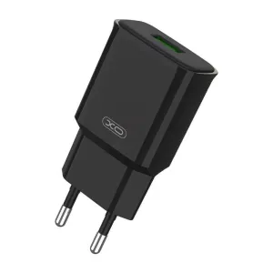Síťová nabíječka XO L92D, 1x USB, 18W, QC 3.0 (černá)
