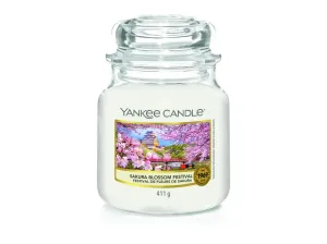 Yankee Candle Aromatická svíčka Classic střední Sakura Blossom Festival 411 g