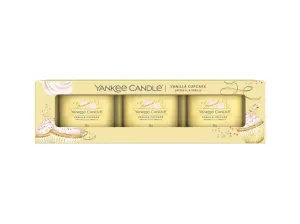 Yankee Candle Sada votivních svíček ve skle Vanilla Cupcake 3 x 37 g