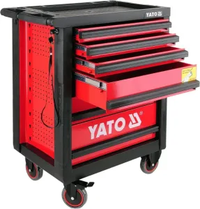 YATO Skříňka dílenská pojízdná 6 zásuvek červená #4038706