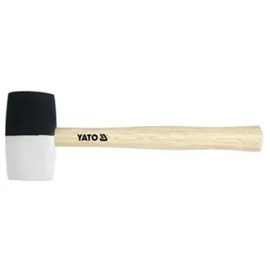 YATO Palička gumová, černobílá, dřevěná násada 580 g