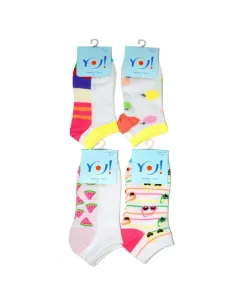 YO! SK 08 Girl 31-39 Kotníkové ponožky, 35-38, mix kolor-mix vzor