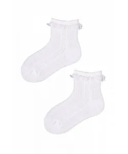 YO! SKL-0008G ažurové 0-9 měsicí Dětské ponožky, 6-9 měsíců, bílá