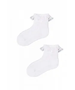 YO! SKL-0009G ažurové 0-9 měsicí Dětské ponožky, 3-6 měsíců, bílá