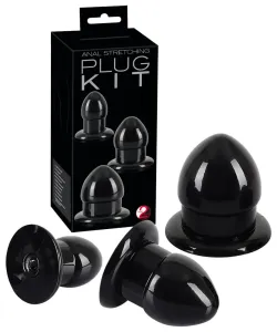 You2Toys - Stretching Plug Kit - sada análních dild - 3ks (černé)
