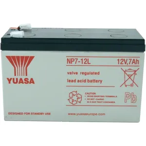 YUASA 12V 7Ah bezúdržbová olověná baterie NP7-12L, faston 6,3 mm